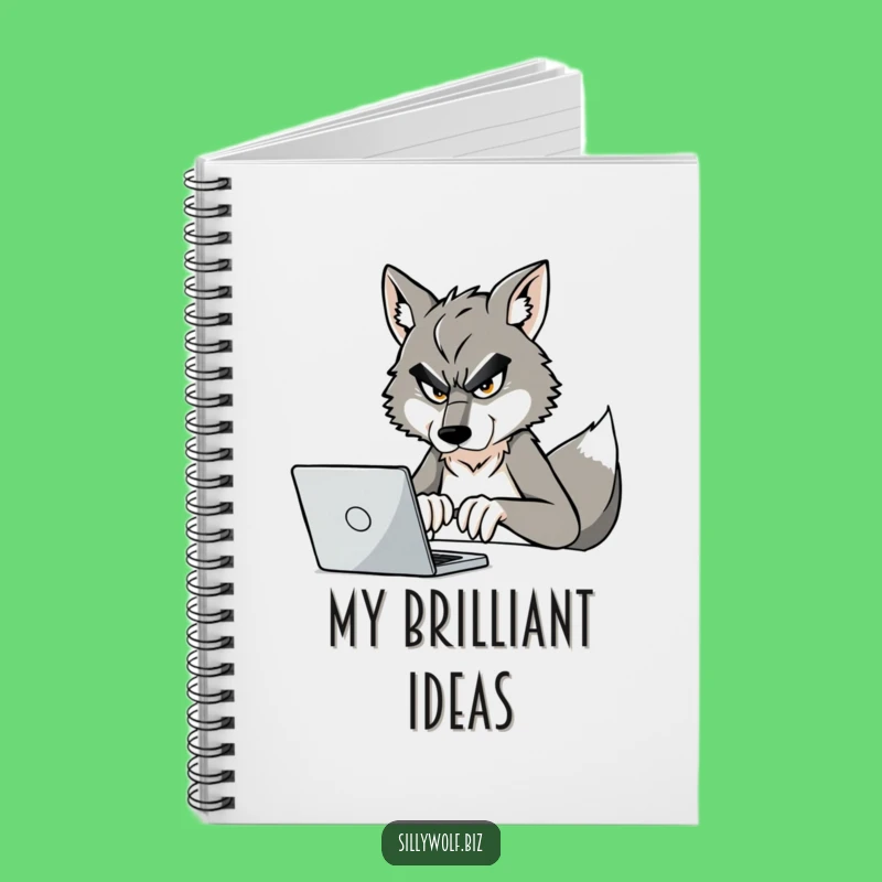 Funny Wolf Notebook: Busy Wolf Typing, Perfect Journal for Coders and Dreamers, Great Gift